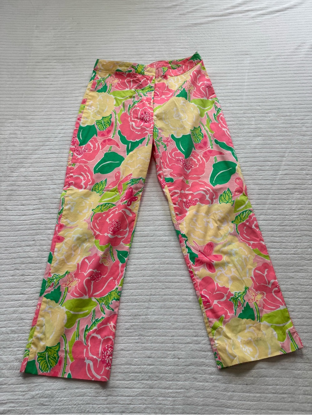 Lilly Pulitzer Pink, Yellow & Green Floral Straight-Leg Jeans
